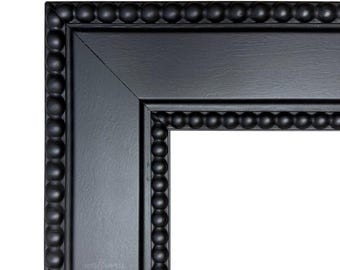 Black Beaded Wood Picture Frame: Modern Classic Wall Art (3.75" Wide)