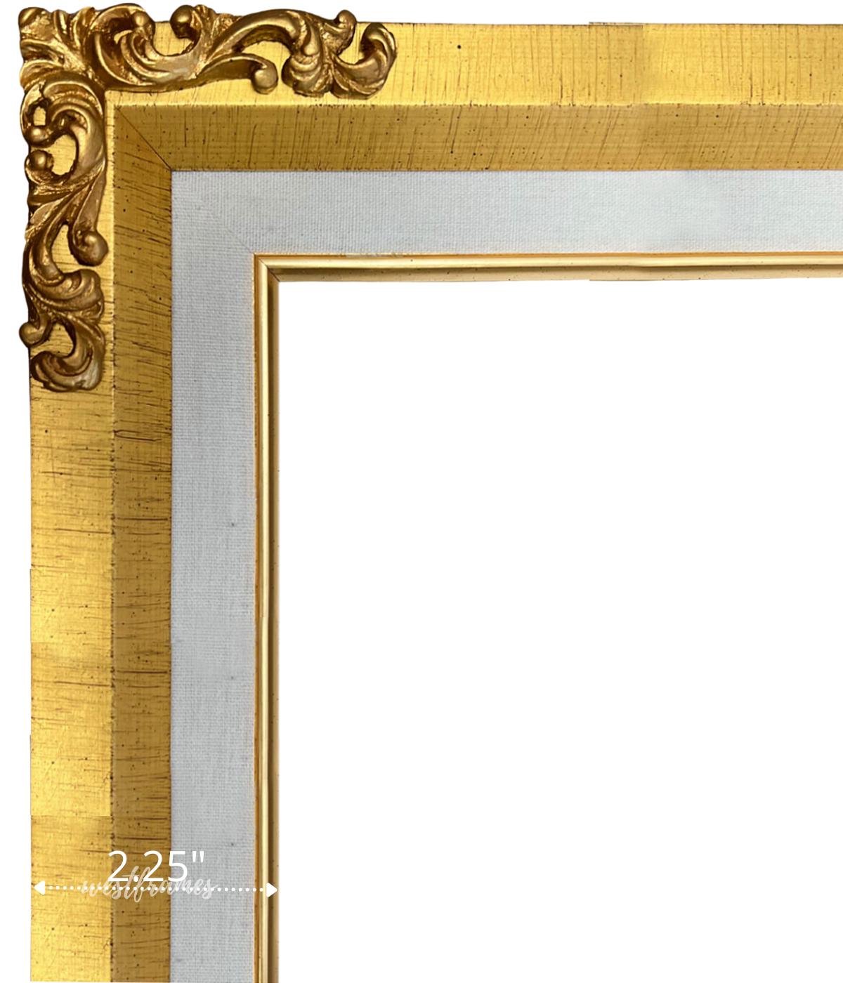Antique Gold Ornate Picture Frame, French Baroque Style, Linen Liner - Etsy