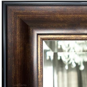 West Frames Tuscany Bathroom Vanity Framed Wall Mirror Dark Brown Gold ...