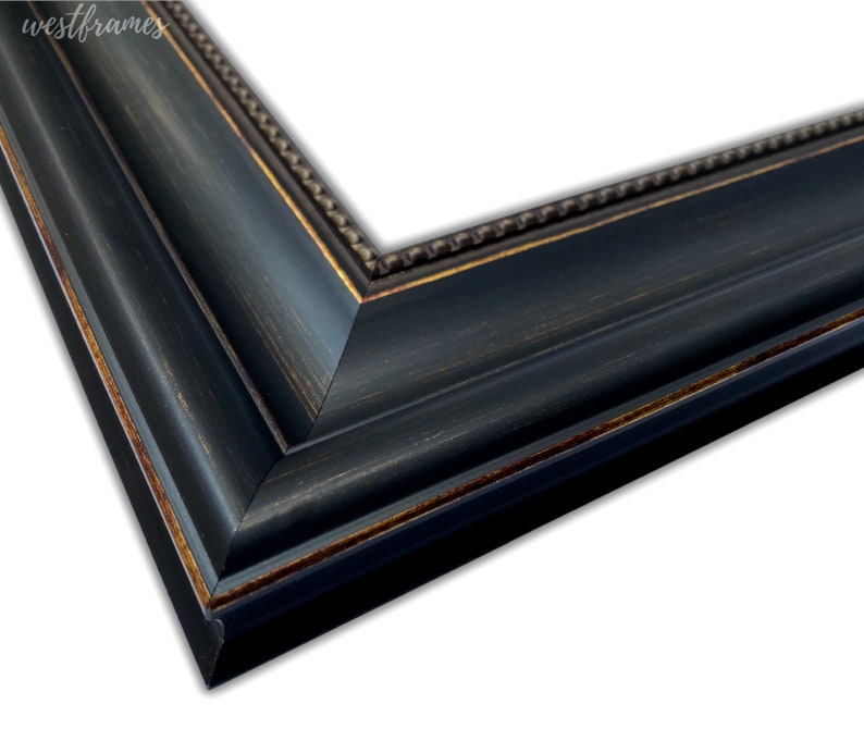 West Frames Montreal Distressed Black and Gold Wall Picture Etsy