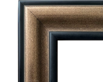 Rustic Vintage Gold Wood Frame, 3 inch Wide, Custom Size