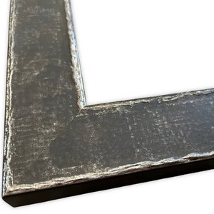 Urban Industrial Distressed Steel Gray Charcoal Picture Frame, Canvas Art Photo Frame 1.625&quot;, Custom Size Available, West Frames Neo Frame