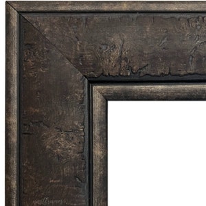 Rustic Distressed Dark Charcoal Brown Wall Picture Frame, Canvas Art Photo Frame 3&quot; Wide, Custom Size Available, West Frames Marcello Frame
