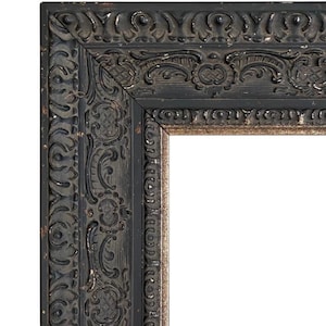 West Frames Parisienne French Ornate Embossed Wood Picture Frame Antique Black Patina Finish 3" Wide