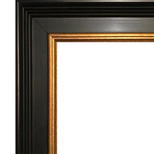 Vintage Black with Gold Picture Frame, Canvas Painting Art Photo Museum Gallery Frame 2.125" Wide, Frames For Wall Art, West Frames Regal