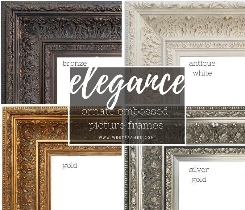 West Frames Elegance Ornate Embossed Wood Picture Frame Etsy