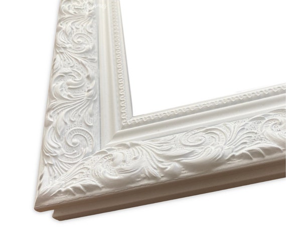 West Frames Bella French Ornate Embossed Shabby White Wood Wall