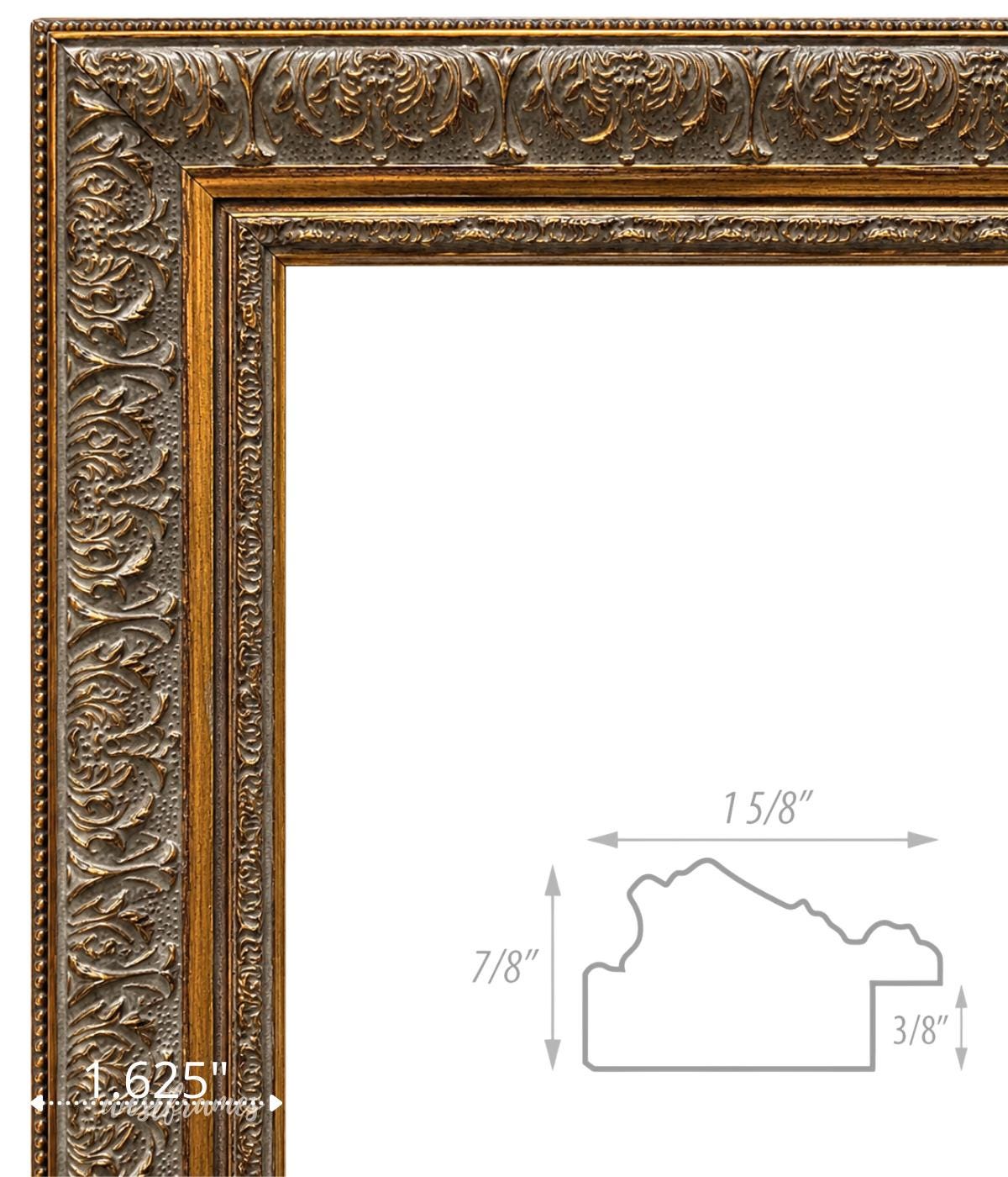 Majesty Antique Gold Picture Frame 1.625” Wide, Victorian Ornate