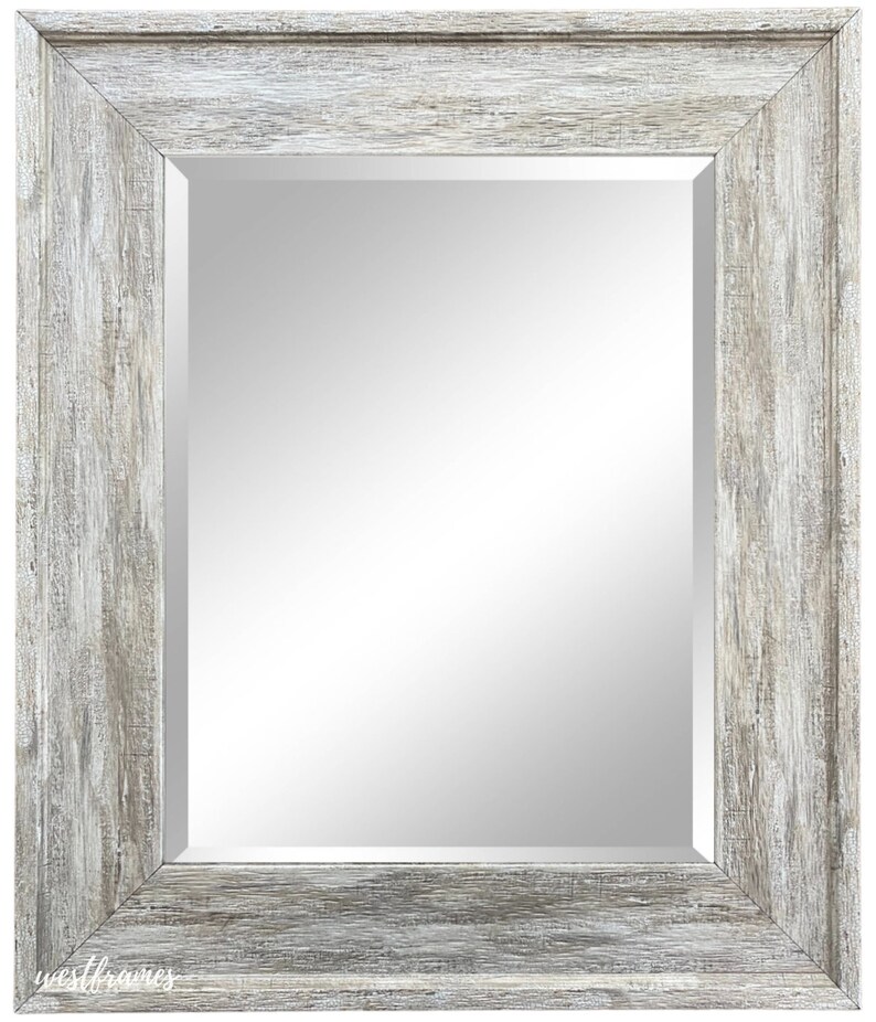 West Frames Cora Edge Farmhouse Distressed Natural Silver Etsy