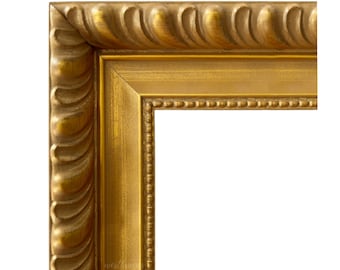 Antique Gold Embossed Wood Picture Frame, Rococo Gallery Wall Decor