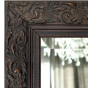 West Frames Bella French Ornate Embossed Antique Bronze Gold Framed Wall Mirror