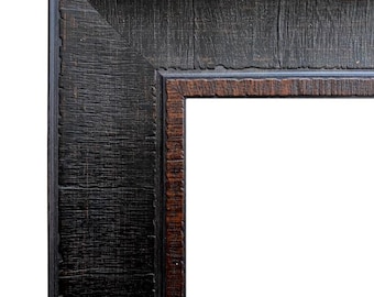 Rustic Distressed Espresso Walnut Picture Frame, 3" Wide, West Frames Lodge Frame