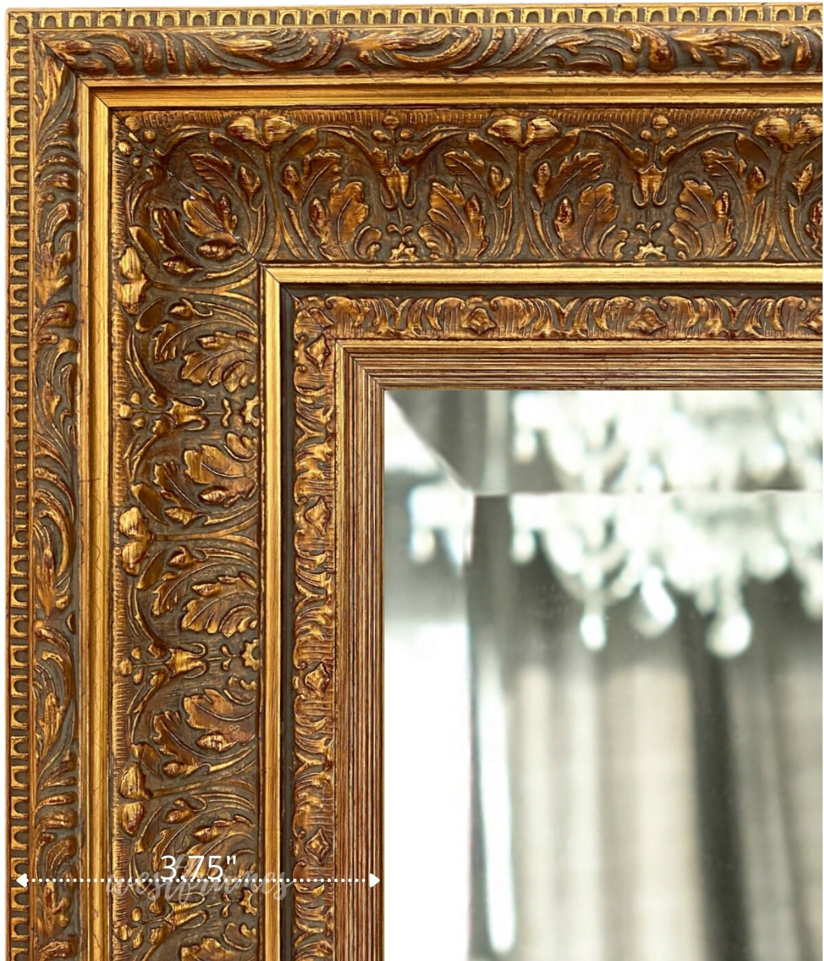 West Frames Elegance French Ornate Embossed Antique Gold Wood West Frames Elegance French Ornate, Antique Gold Framed Mirrors