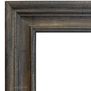 Farmhouse Distressed Rustic Gray Brown Wood Picture Frame, Canvas Painting Photo Frame 2.25&quot; Wide, Custom Frames For Wall Art, West Frames