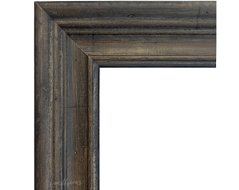 Farmhouse Distressed Rustic Gray Brown Wood Picture Frame, Canvas Painting Photo Frame 2.25&quot; Wide, Custom Frames For Wall Art, West Frames