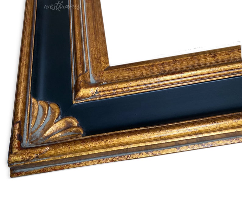 West Frames Isabella French Baroque Antique Black Wood Wall Etsy