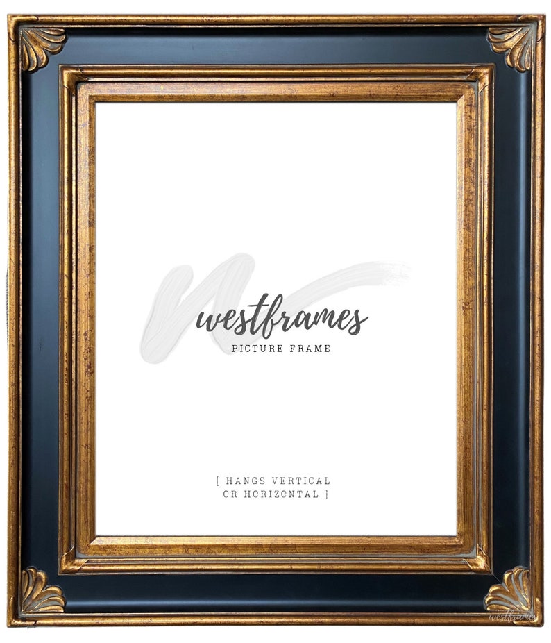 West Frames Isabella French Baroque Antique Black Wood Wall Etsy
