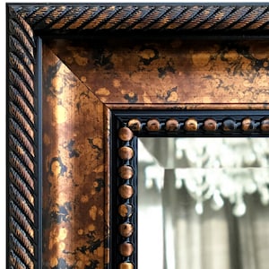 West Frames Santino Antique Accent Bathroom Vanity Framed Wall Mirror Bronze Black Finish