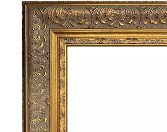 2.25" Wide Antique Gold Ornate Wood Picture Frame, West Frames Majesty Victorian Museum Gallery Wall Frame