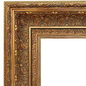 West Frames Elegance French Ornate Embossed Wood Picture Frame Antique Gold 3.75&quot; Wide