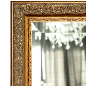 Majesty Antique Gold Framed Wall Mirror, French Ornate Embossed Baroque Solid Wood Vanity Mirror, Vintage Decor, West Frames