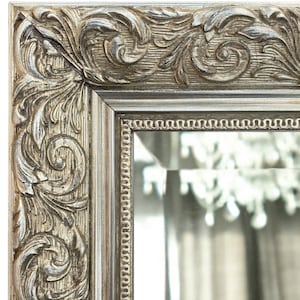 West Frames Bella French Ornate Embossed Framed Wall Mirror Antique Silver Gold Finish