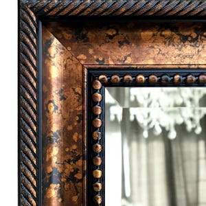 West Frames Santino Antique Accent Bathroom Vanity Framed Wall Mirror Bronze Black Finish