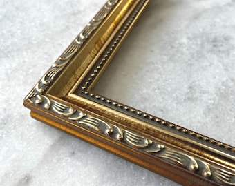 Antique Gold Ornate Wood Picture Frame 1.125" Wide, West Frames Harper Victorian Wall Frame