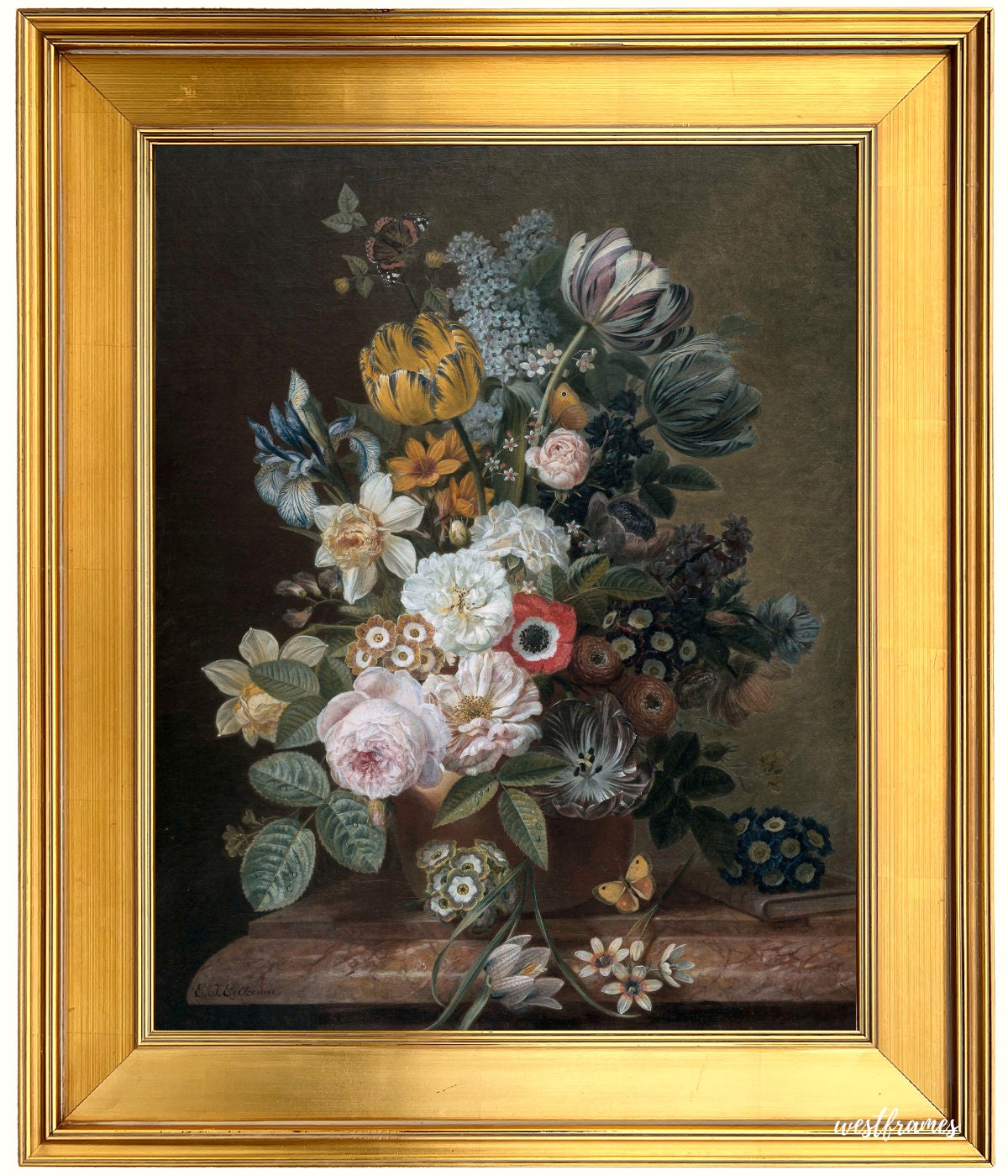 West Frames the Gallery Classic Antique Gold Leaf Wood Plein Etsy