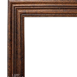 Farmhouse Distressed Rustic Pecan Wood Picture Frame 1.375" Wide, Canvas Painting Art Photo Frame, Frames For Wall Art, West Frames