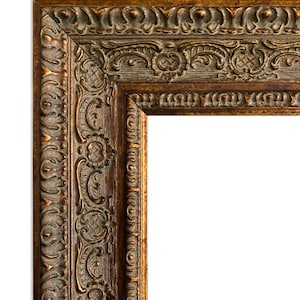 West Frames Parisienne French Ornate Embossed Wood Picture Frame Antique Gold Patina Finish 3" Wide