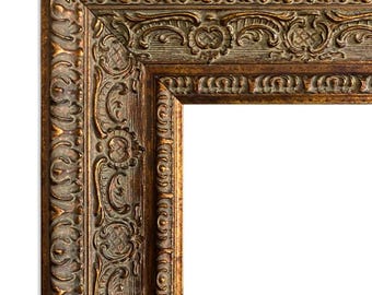 West Frames Parisienne French Ornate Embossed Wood Picture Frame Antique Gold Patina Finish 3" Wide