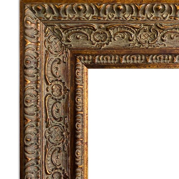 West Frames Parisienne French Ornate Embossed Wood Picture Frame Antique Gold Patina Finish 3" Wide