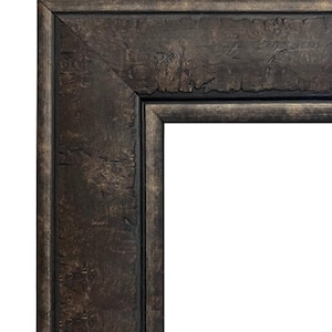 Rustic Distressed Dark Charcoal Brown Wall Picture Frame, Canvas Art Photo Frame 3" Wide, Custom Size Available, West Frames Marcello Frame