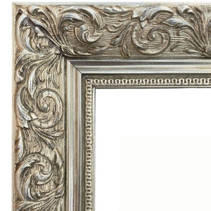 West Frames Bella French Ornate Embossed Wood Wall Picture Frame Antique Silver Gold 2.5&quot; Wide