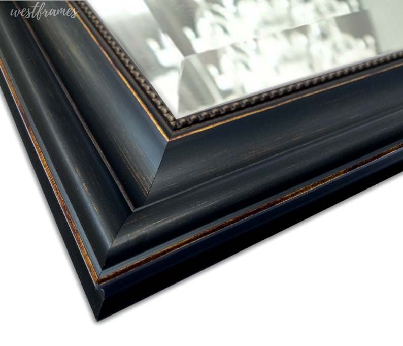 West Frames Montreal Distressed Antique Black & Gold Framed Etsy