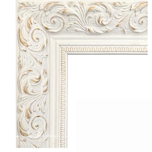 West Frames Bella French Ornate Embossed Antique White Wood Wall Picture Frame 2.5" Wide