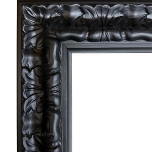 Isabella Gothic Black Wood Picture Frame: Baroque Ornate Floral Design