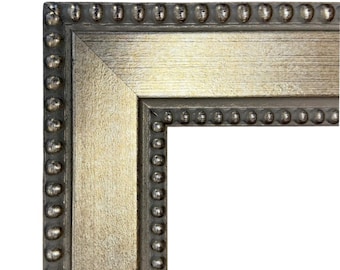 Antique Silver Gold Beaded Picture Frame - 3.75” Wide West Frames Lola