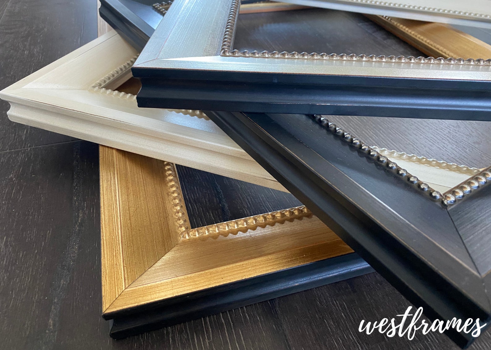 West Frames Vienna Angled Wood Picture Frame Antique Aged Gold Etsy