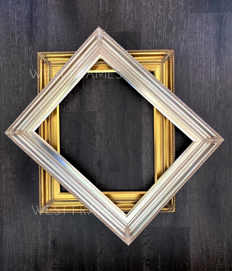 West Frames Gatsby Antique Champagne Leaf Wood Baroque Picture Etsy