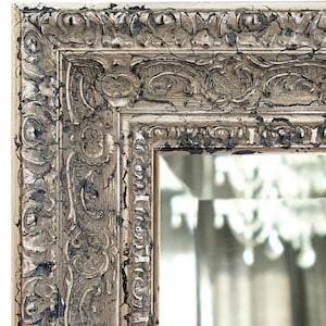 West Frames Parisienne Ornate Wood Framed Wall Mirror Antique Silver Gold Patina Finish