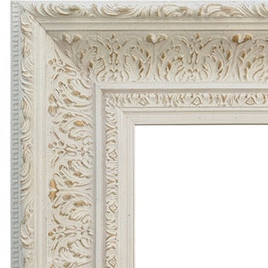 West Frames Elegance French Ornate Embossed Wood Picture Frame Antique White Gold 3.75&quot; Wide