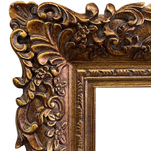 West Frames Louis French Baroque Rococo Ornate Wood Wall Picture Frame Antique Gold Leaf 4.75&quot; Wide, Canvas Art Photo Portrait Gallery Frame