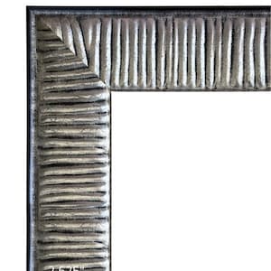 Palazzo Silver Leaf Picture Frame, 2.625 Inch Wide Ribbed Textured Wood Frame, Contemporary Modern Wall Art Canvas Photo Frame, West Frames