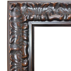 Isabella Vintage Walnut Brown Baroque Wood Picture Frame: Ornate Embossed Floral Design