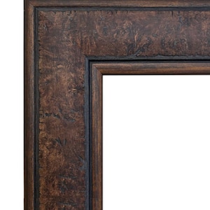 Rustic Distressed Walnut Brown Wall Picture Frame, Canvas Art Photo Frame 3" Wide, Custom Size Available, West Frames Marcello Frame