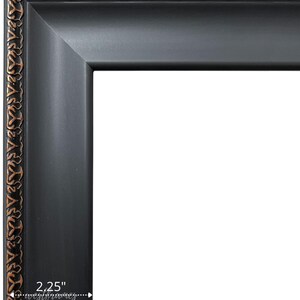 Black Ornate Gold Wall Picture Frame, Canvas Art Photo Museum Gallery Frame 2.25" Wide, Custom Frames For Wall Art, West Frames Pierre Frame