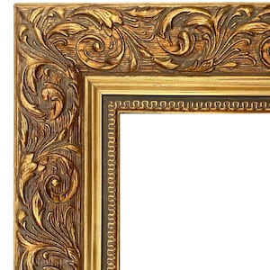 West Frames Bella French Ornate Embossed Wood Wall Picture Frame Antique Gold 2.5&quot; Wide