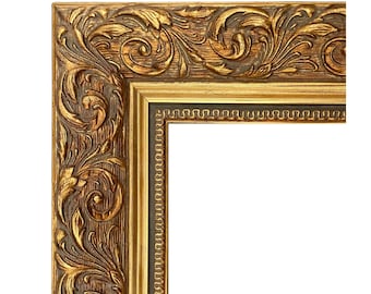 West Frames Bella French Ornate Embossed Wood Wall Picture Frame Antique Gold 2.5" Wide
